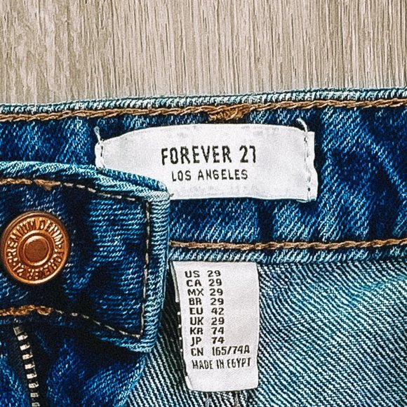 Forever21 Dark Wash High Waisted Jean Shorts - Picture 8 of 8